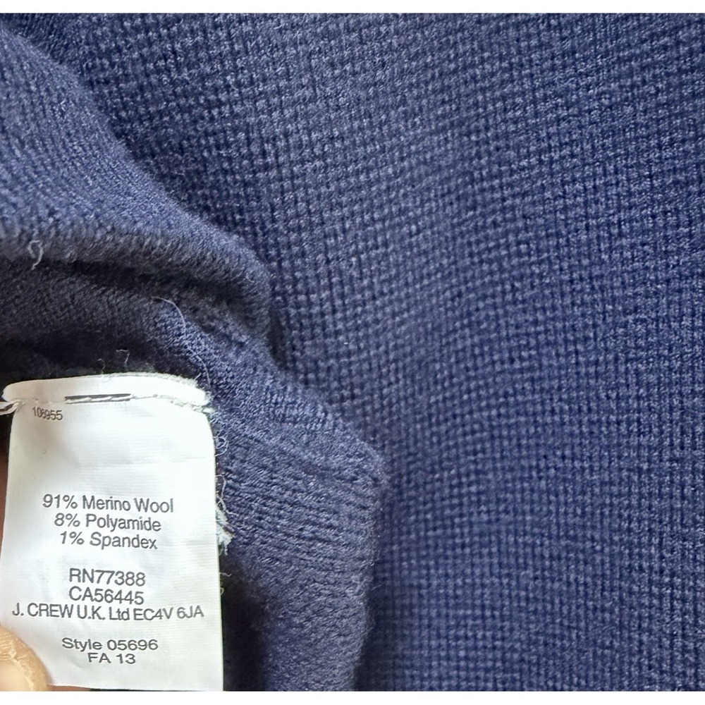 J Crew Womens‎ Merino Wool Full Zip Boxy Sweater Size XL Navy Blue Office Career - Picture 8 of 8
